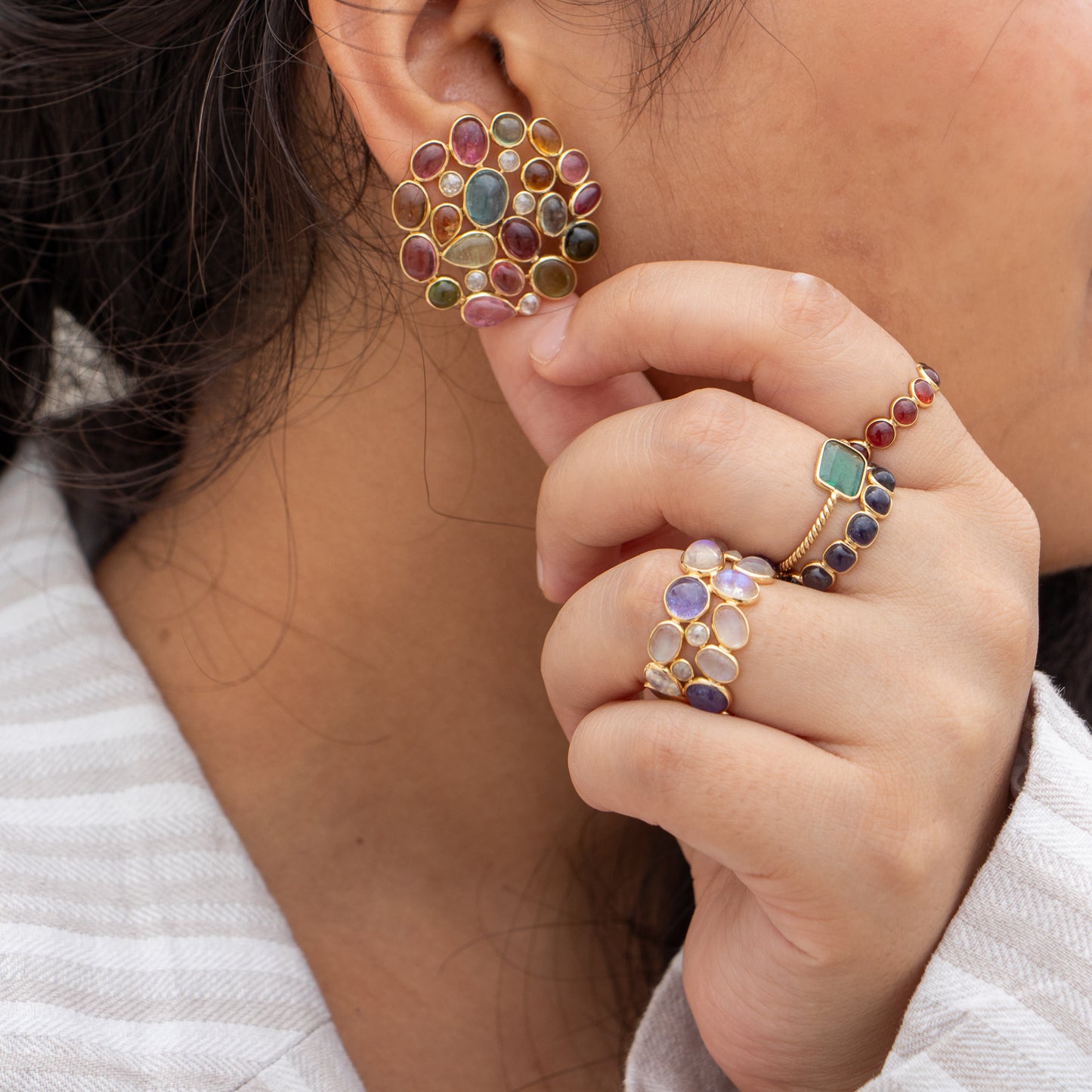 OOAK Hydrangea - Earrings